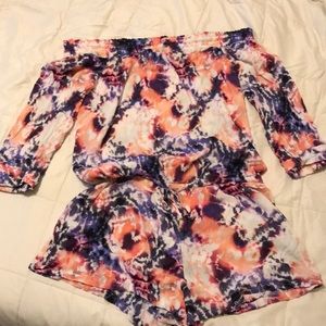 Raisins TIE-DYE Romper Swimsuit Cover-Up - Large